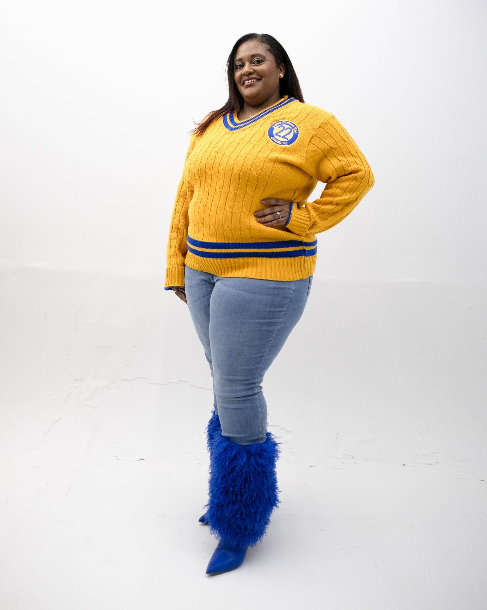 SGR Gold V - Neck Cardigan Pre - Order (Ship March 28, 2026) - Diva Starr Boutique