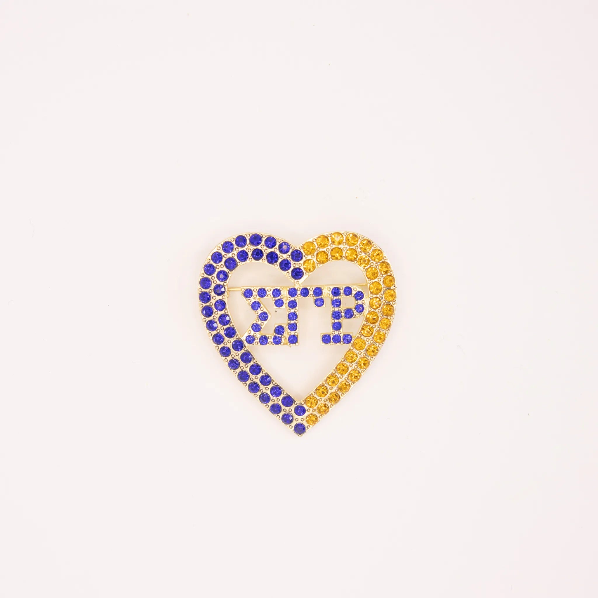Sigma Gamma Rho Blue & Gold Heart Pin - Diva Starr Boutique