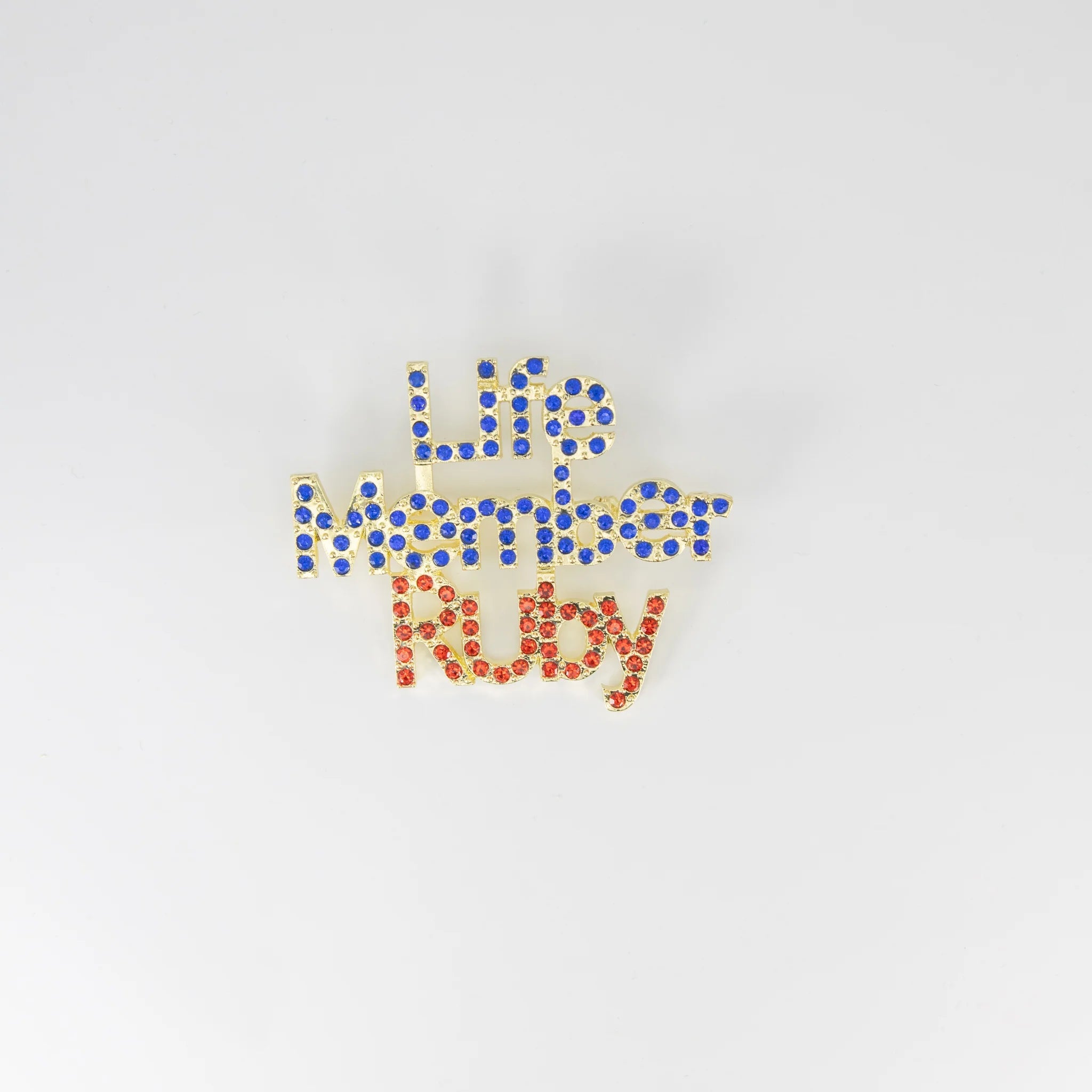 Sigma Gamma Rho Blue & Gold Life Member Ruby Pin - Diva Starr Boutique
