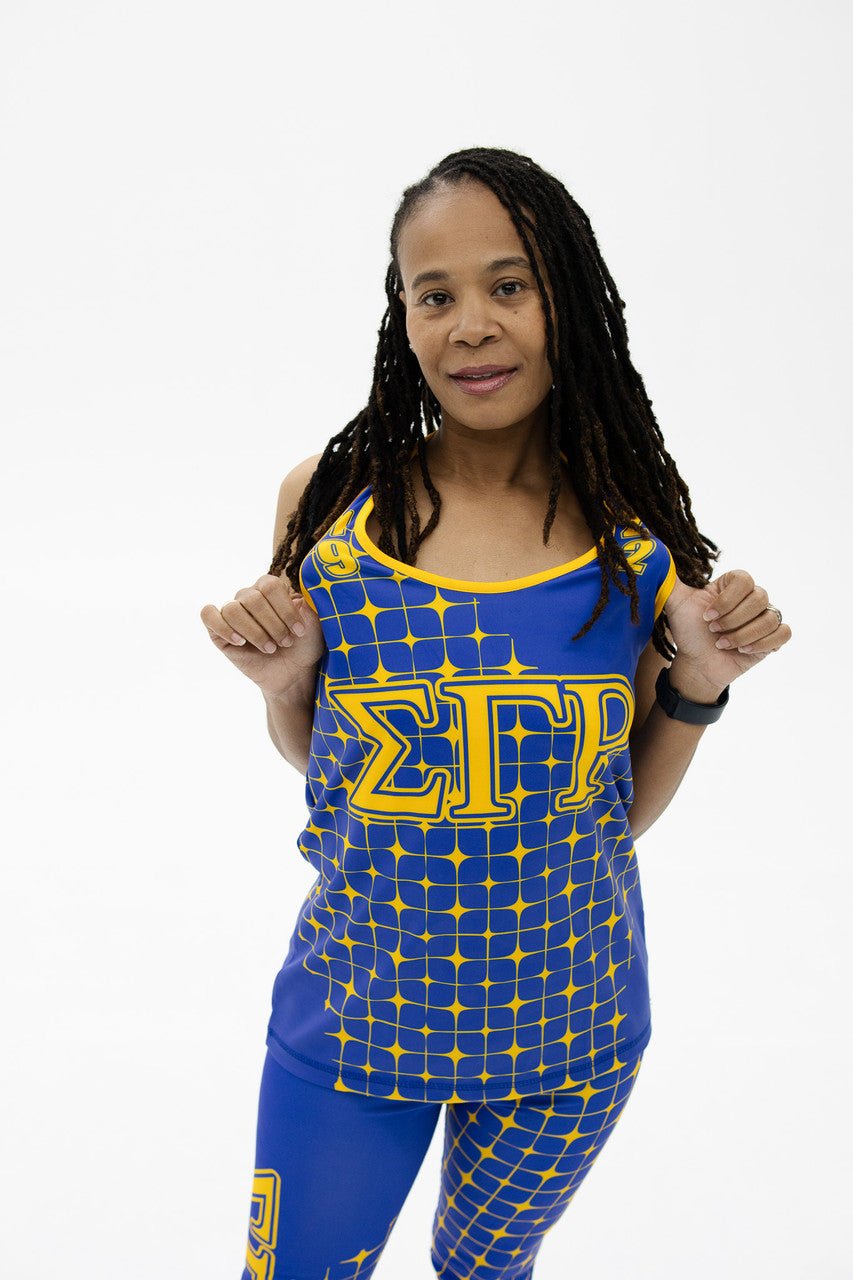 Sigma Gamma Rho Blue & Gold Workout Set - Diva Starr Boutique