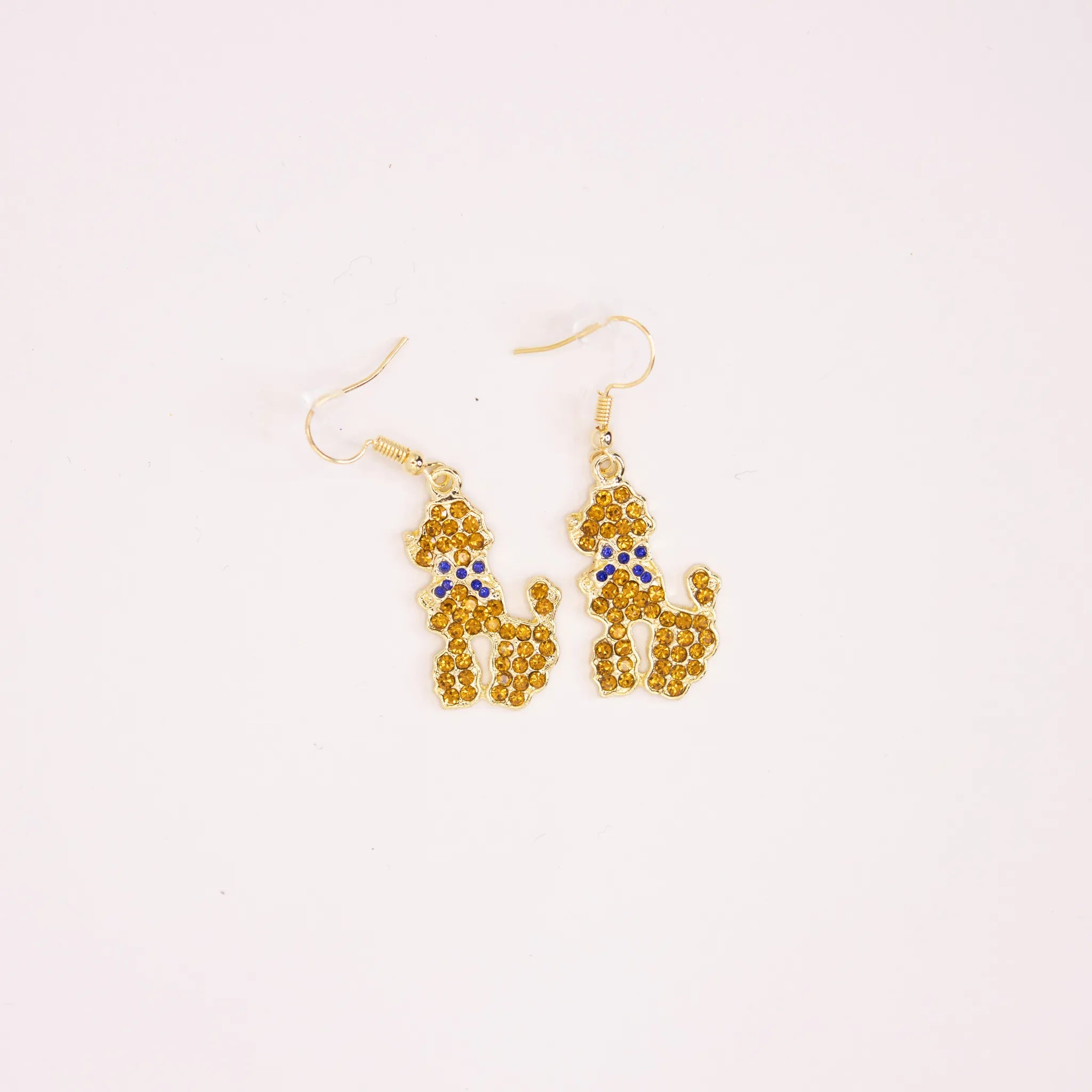 Sigma Gamma Rho Poodle Bling Gold Earrings - Diva Starr Boutique