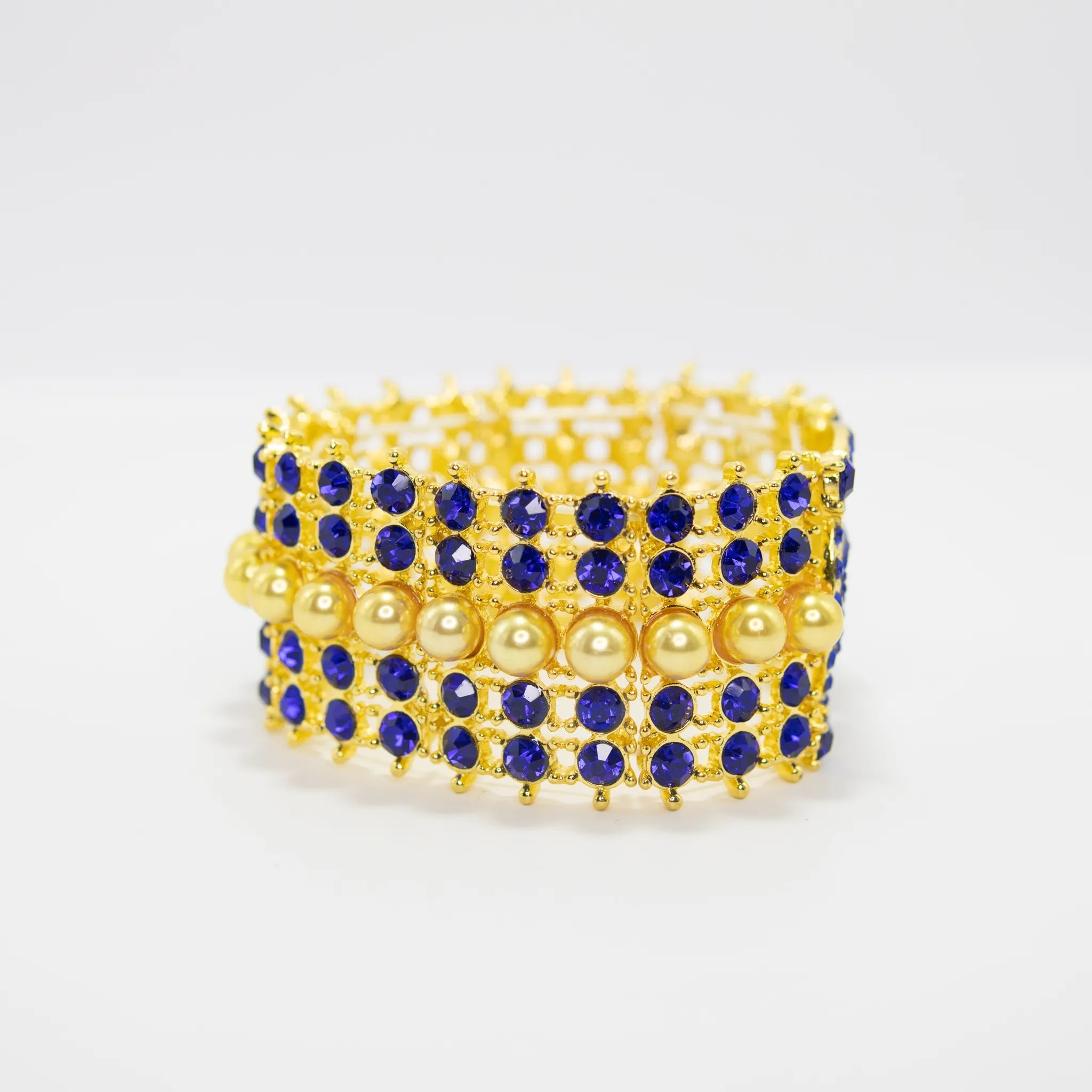 Sigma Gamma Rho "The Peggy" Blue & Gold Bling Bracelet - Diva Starr Boutique