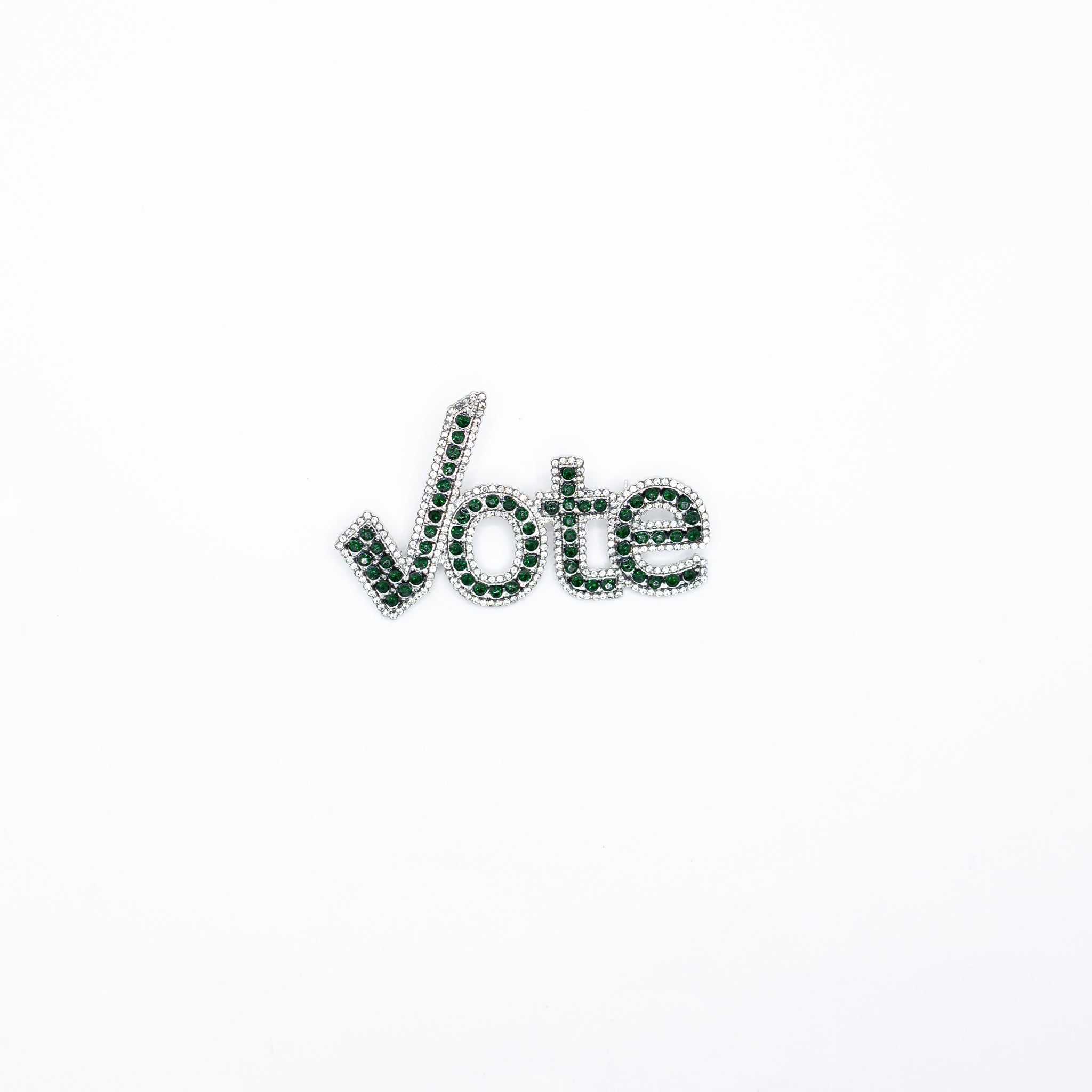 Silver & Green Vote Pin - Diva Starr Boutique