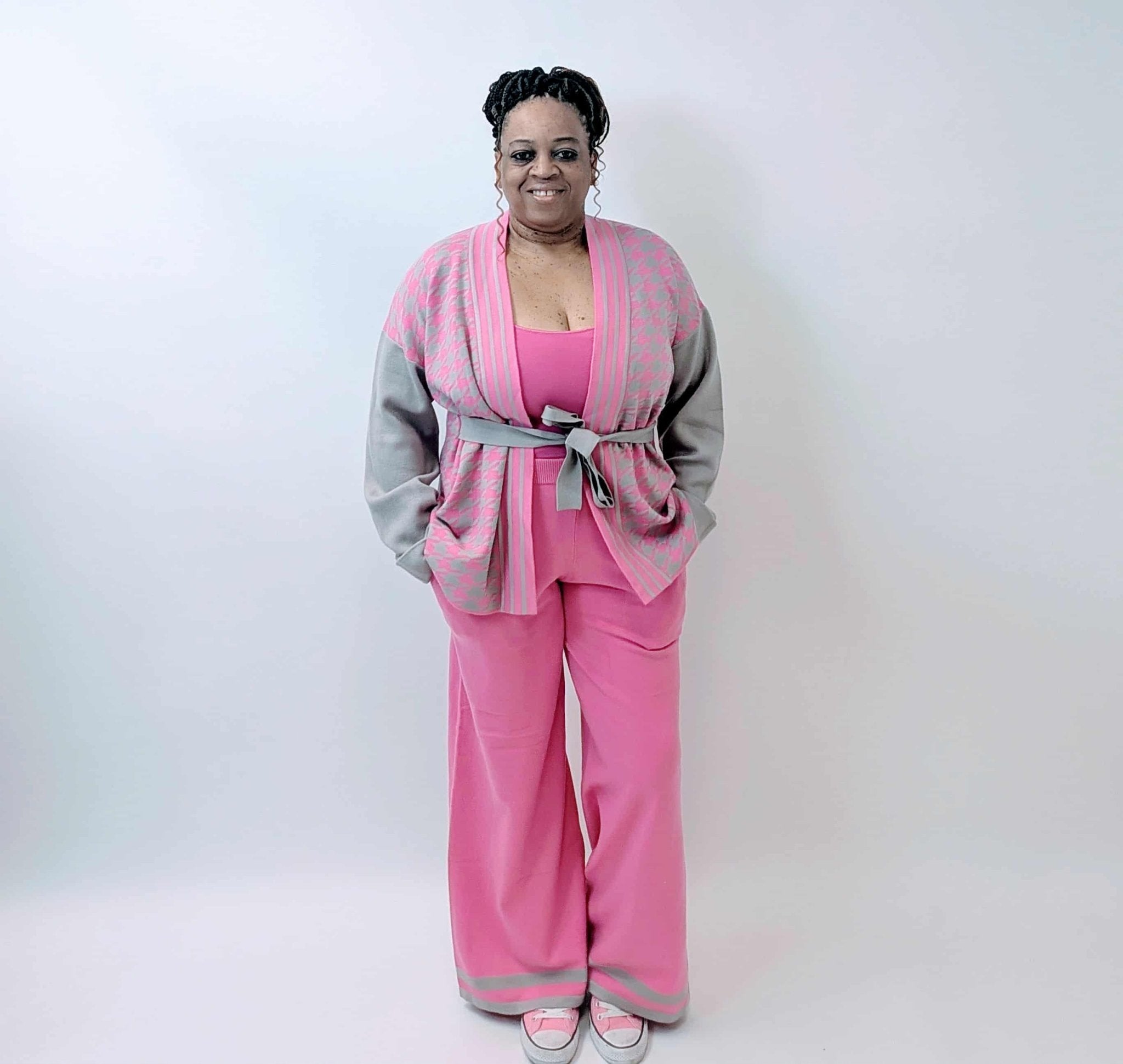 TLOD Pink & Gray Pant Suit Pre - Order (Ship December 15, 2025) - Diva Starr Boutique