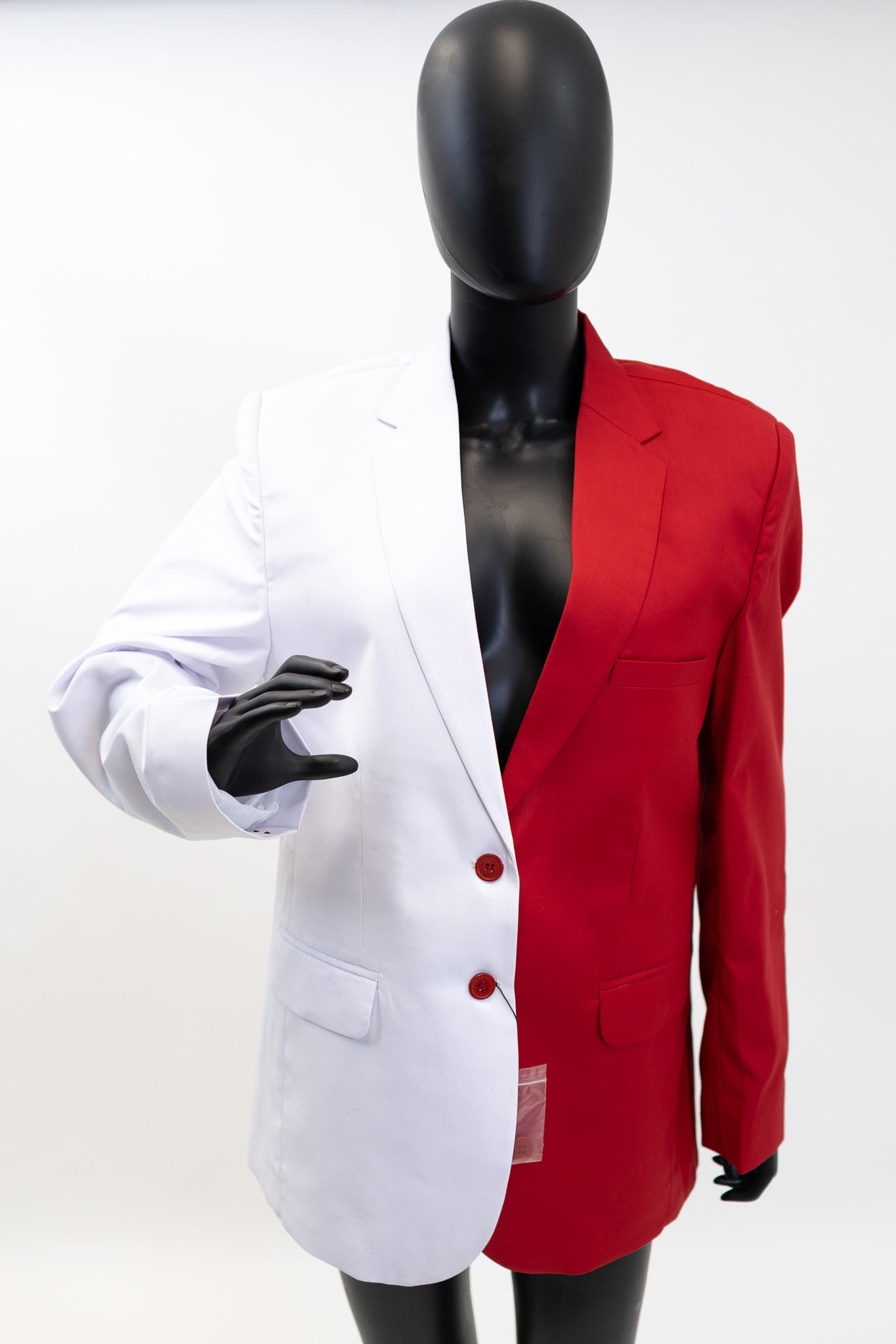 White & Red Color Block Blazer Pre - Order (Ship July 25, 2025) - Diva Starr Boutique