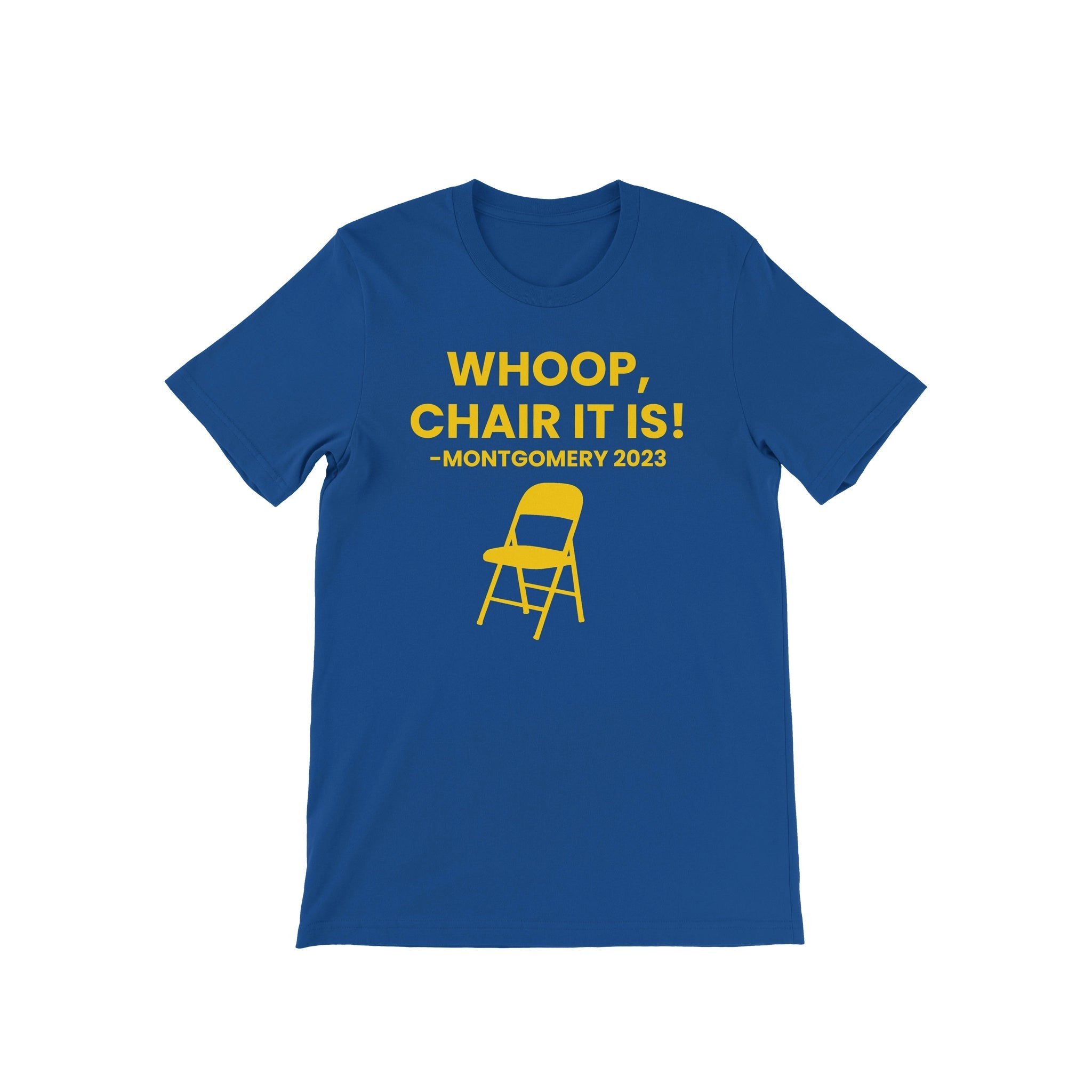 Whoop, Chair It Is Tee Blue & Gold - Diva Starr Boutique