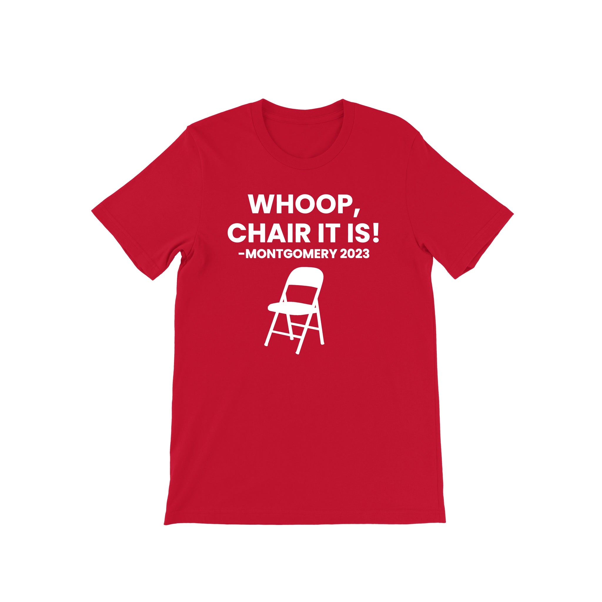 Whoop, Chair It Is Tee Red & White - Diva Starr Boutique