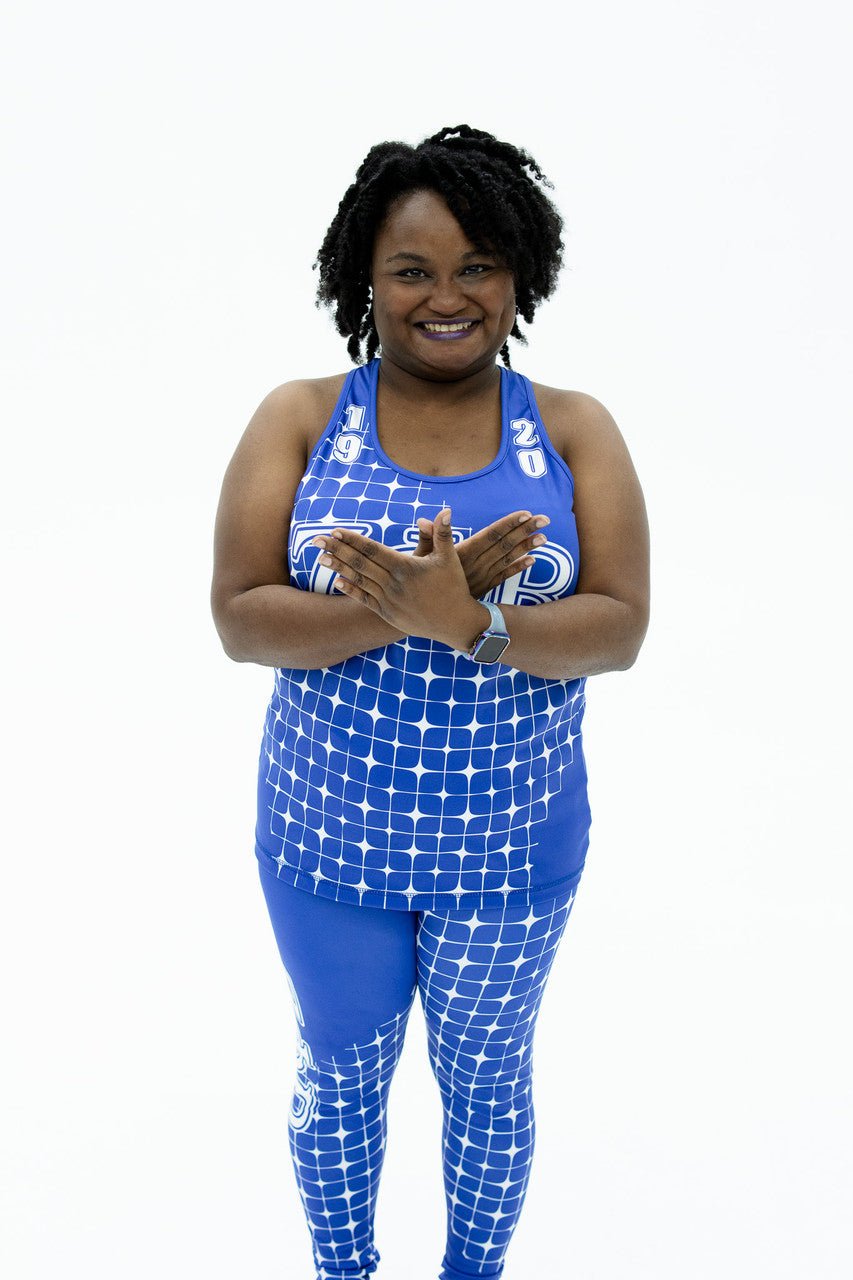 Zeta Phi Beta Blue & White Workout Set - Diva Starr Boutique