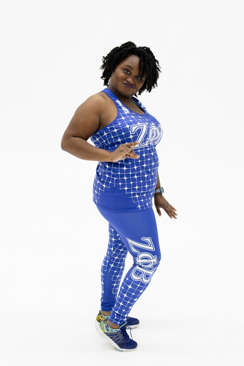 Zeta Phi Beta Blue & White Workout Set - Diva Starr Boutique