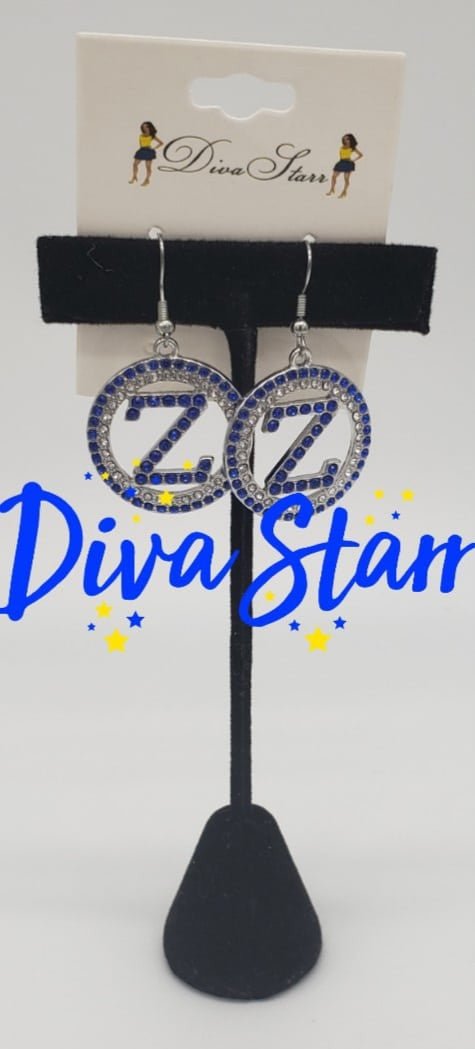 Zeta Phi Beta Circle Bling Bling Earrings - Diva Starr Boutique