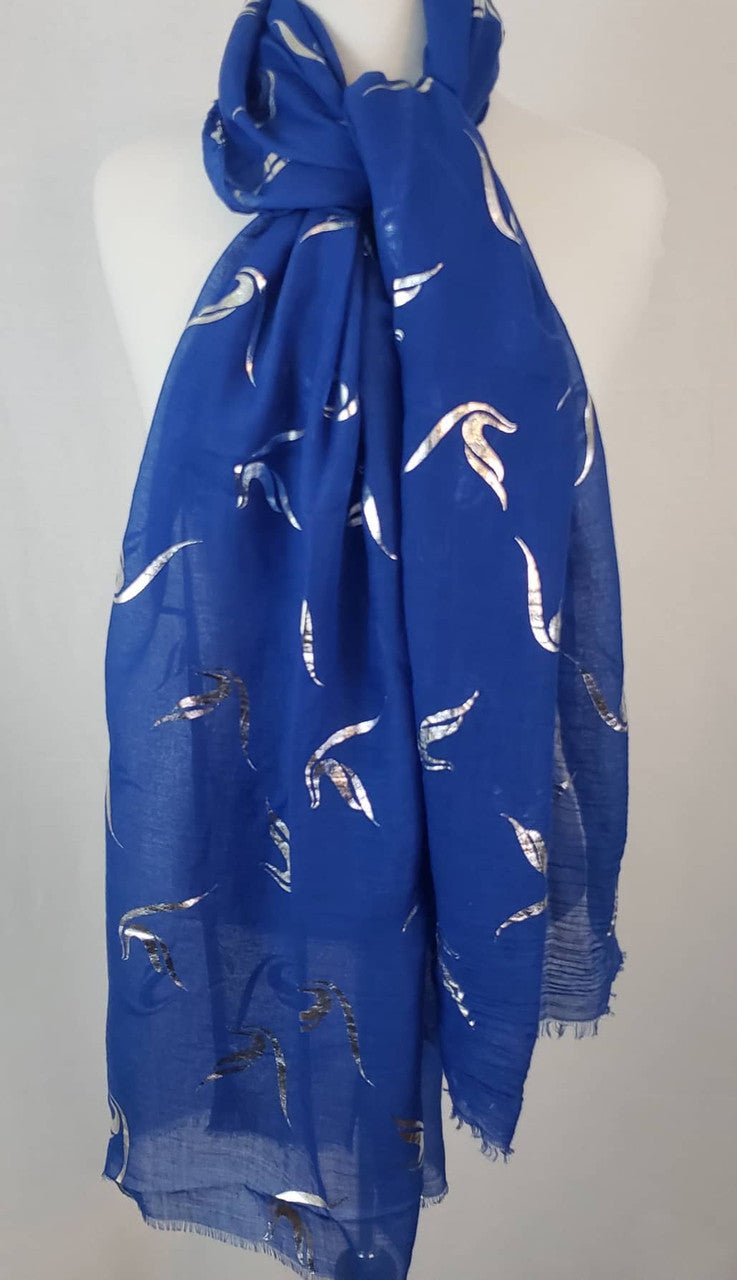 Zeta Phi Beta Dove Silver Foil Scarf - Diva Starr Boutique