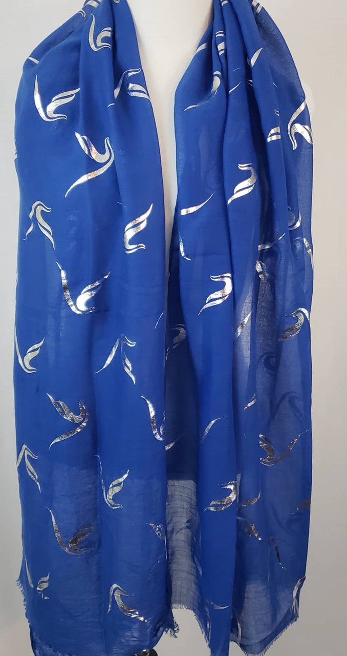 Zeta Phi Beta Dove Silver Foil Scarf - Diva Starr Boutique