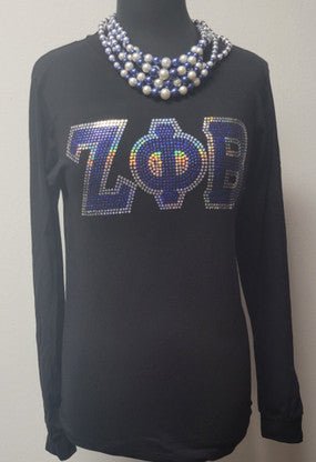 Zeta Phi Beta Long Sleeve Sequin T - Shirt (Unisex) - Diva Starr Boutique