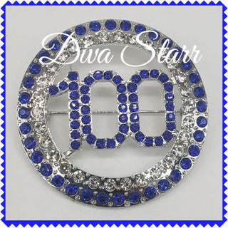 Zeta Phi Beta 100 Blue & Silver Bling Pin Pins Zeta Phi Beta Default Title  