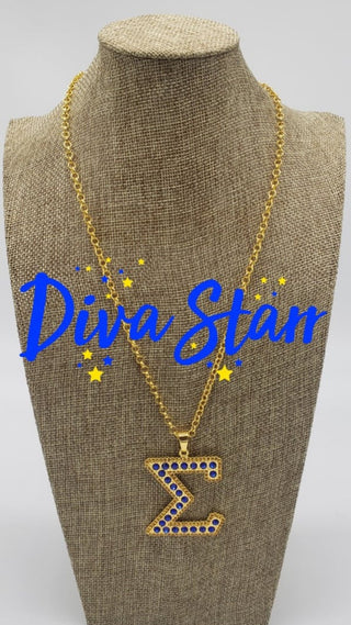Gold Sigma Gamma Rho Bling Bling Necklace Necklaces Sigma Gamma Rho   