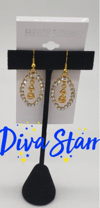 Delta Sigma Theta Gold Bling Earrings Earrings Delta Sigma Theta Default Title  