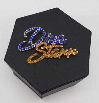 Diva Starr Blue & Gold Bling Pin Pins Diva Starr Default Title  