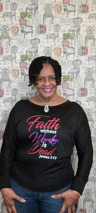 Faith Without Works IS Dead Off Shoulder Top Off Shoulder Tops Diva Starr Small  