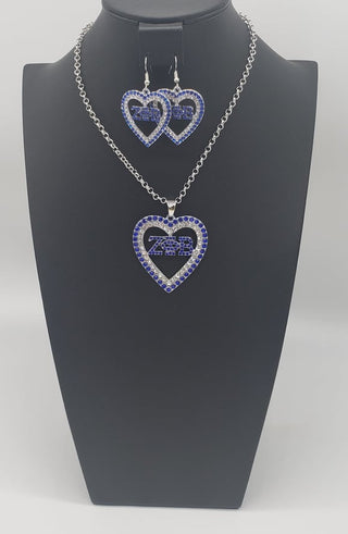 Zeta Phi Beta Heart Necklace & Earring Set Necklaces Zeta Phi Beta   