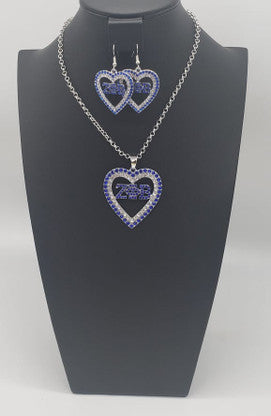 Zeta Phi Beta Heart Necklace & Earring Set Necklaces Zeta Phi Beta Default Title  