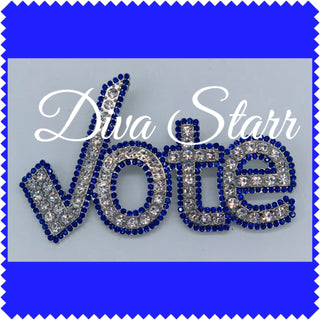 Zeta Phi Beta Blue & White Vote Pin Pins Zeta Phi Beta   