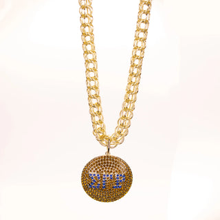 Sigma Gamma Rho Gold Circle Rhinestone Necklace Necklaces Sigma Gamma Rho   