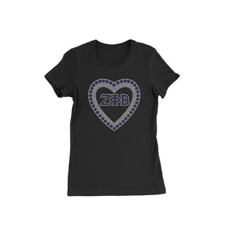 Zeta Phi Beta Heart T-Shirt T-Shirts Zeta Phi Beta   