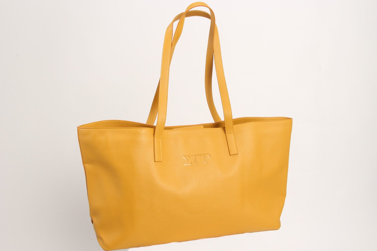 Sigma Gamma Rho Vegan Leather Tote Gold - Diva Starr Boutique